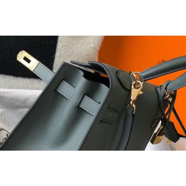HERM Kelly 28cm Bag In Vert Amande Epsom Leather GHW