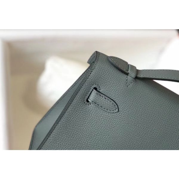 HERM Kelly Pochette Bag In Vert Amande Epsom Leather