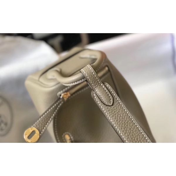 HERM Lindy Mini Bag In Tourterelle Clemence Leather GHW