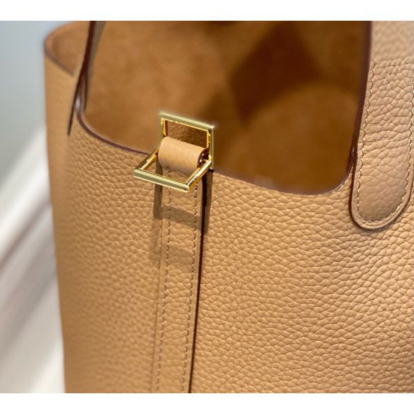 HERM Picotin Lock 18 Bag In Chai Clemence Leather