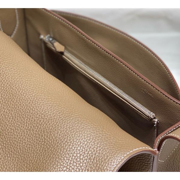 HERM Steve 30 Messenger Bag in Taupe Clemence Leather
