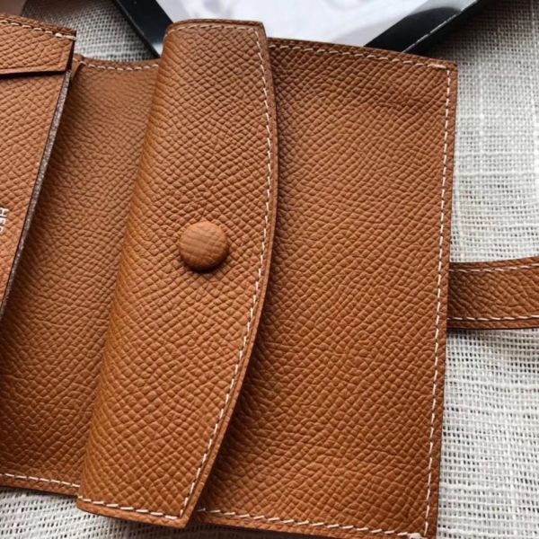 HERM Bearn Mini Wallet In Gold Epsom Leather