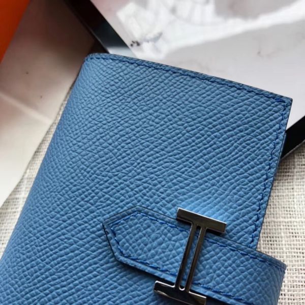 HERM Bearn Mini Wallet In Sky Blue Epsom Leather