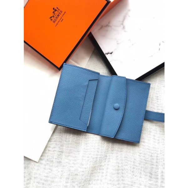 HERM Bearn Mini Wallet In Sky Blue Epsom Leather