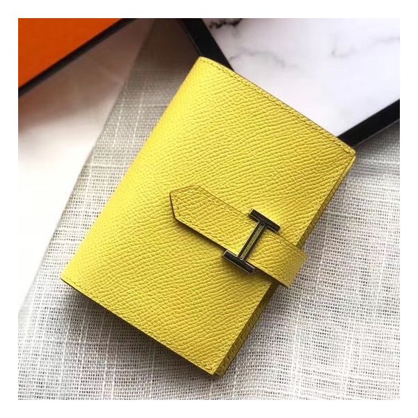HERM Bearn Mini Wallet In Yellow Epsom Leather