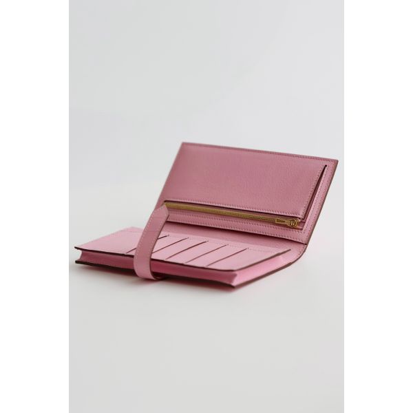 HERM Bearn Long Wallet in Pink Matte Alligator Leather