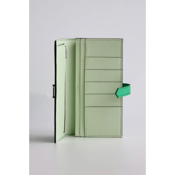 HERM Bearn Verso Long Wallet in Vert Comics Epsom Calfskin