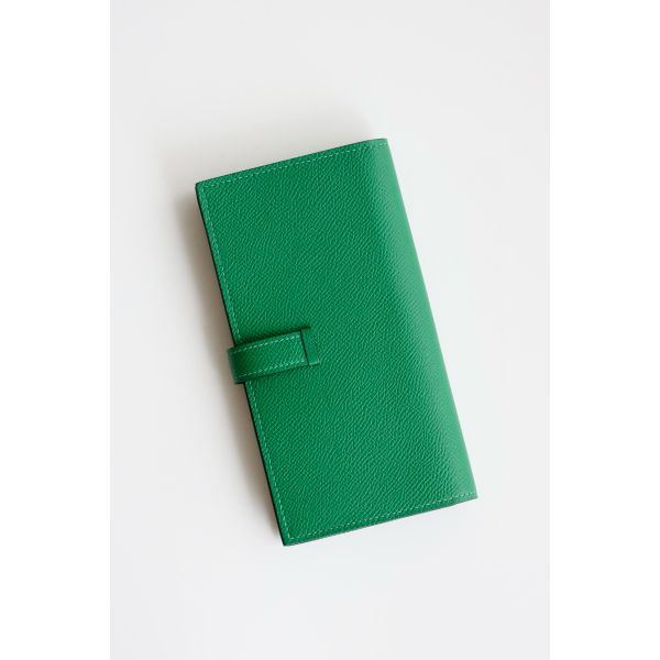 HERM Bearn Long Handmade Wallet in Vert Vertigo Epsom Calfskin