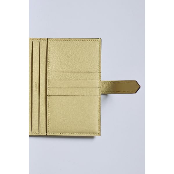 HERM Bearn Compact Wallet in Vanille Matte Alligator Leather