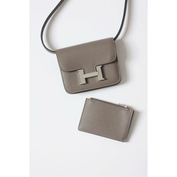 HERM Constance Slim Wallet in Etain Epsom Calfskin