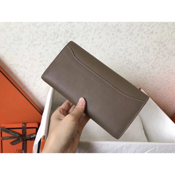 HERM Constance Long Wallet In Taupe Epsom Leather