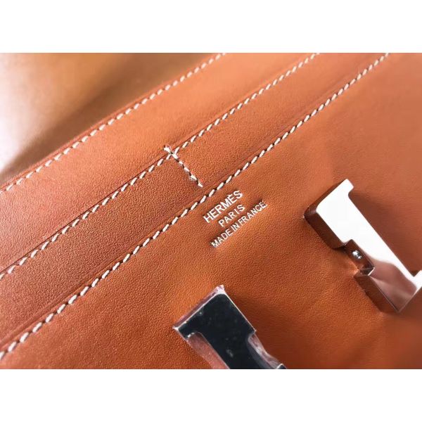 HERM Constance Long Wallet In Gold Swift Leather