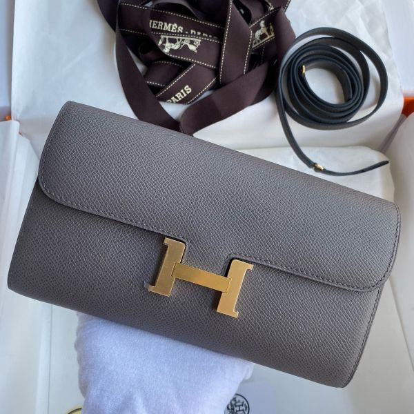 HERM Constance To Go Wallet in Etain Epsom Calfskin