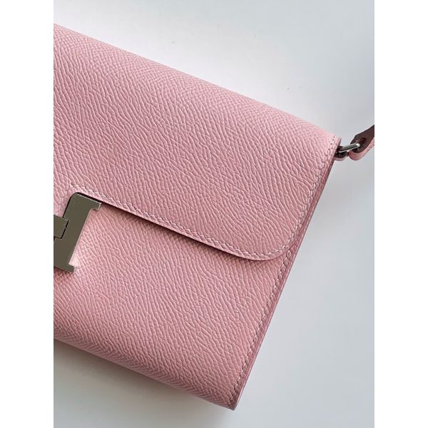 HERM Constance To Go Wallet in Pink Epsom Calfskin