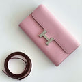 HERM Constance To Go Wallet in Pink Epsom Calfskin