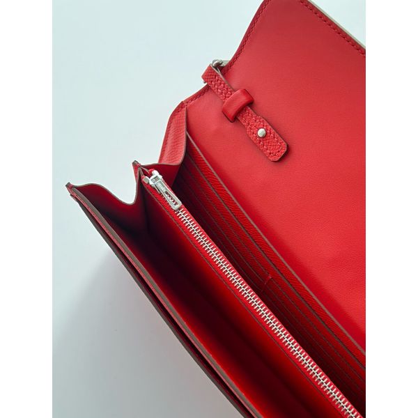 HERM Constance To Go Wallet in Red Epsom Calfskin