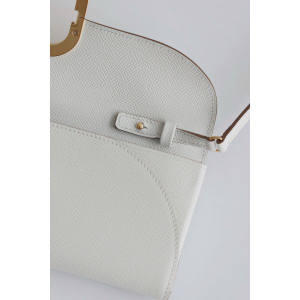 HERM Maillon To Go Wallet in Gris Pale Epsom Calfskin