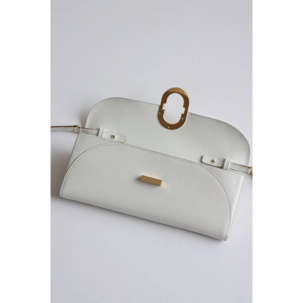 HERM Maillon To Go Wallet in Gris Pale Epsom Calfskin