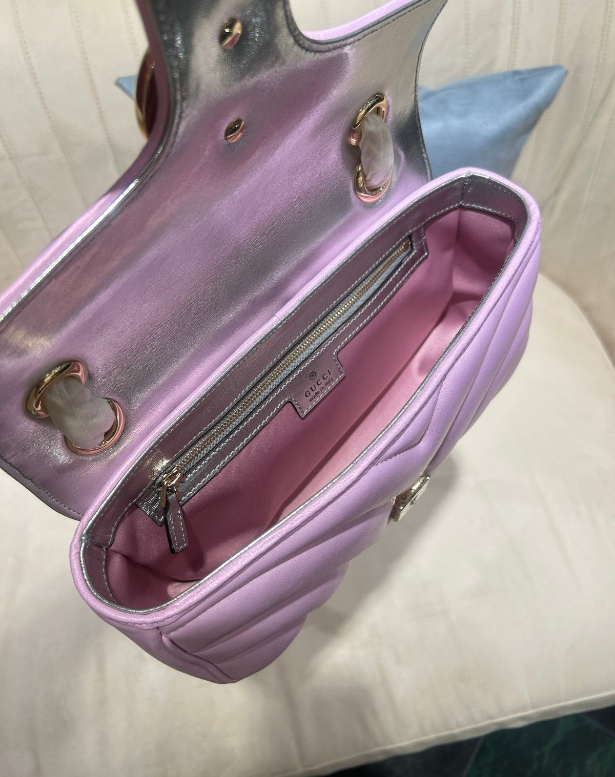 GG MARMONT 26 MEDIUM SHOULDER BAG LIGHT PINK CALFSKIN