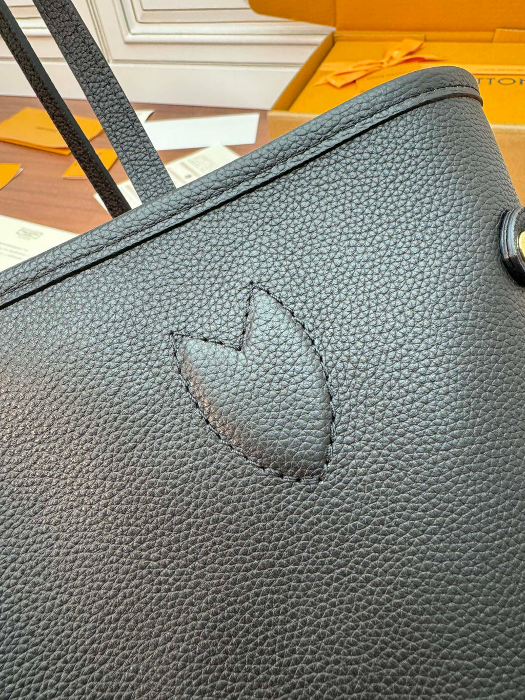 NEVERFULL INSIDE OUT MM BAG 31 IN BROWN MONOGRAM COATED CANVAS AND CALFSKIN