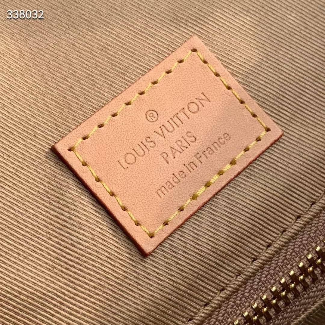 GRACEFUL MM BAG 41 IN BROWN MONOGRAM COATED CANVAS BEIGE CALFSKIN
