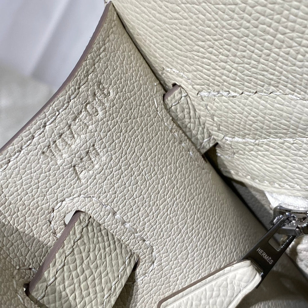 KELLY 28CM IN NATA EPSOM CALFSKIN SILVER HARDWARE