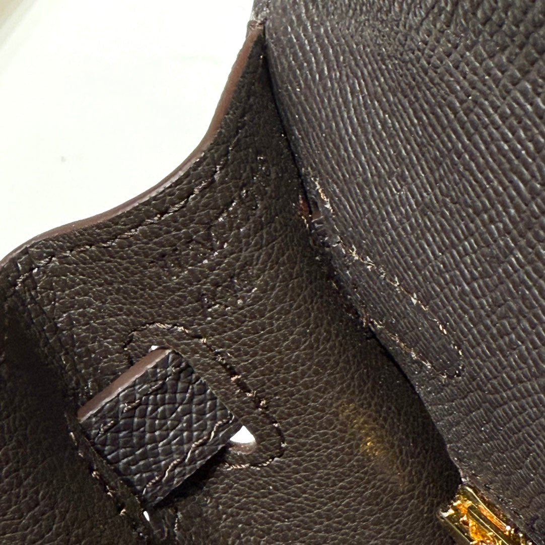 KELLY 25CM IN EBENE EPSOM CALFSKIN GOLD HARDWARE