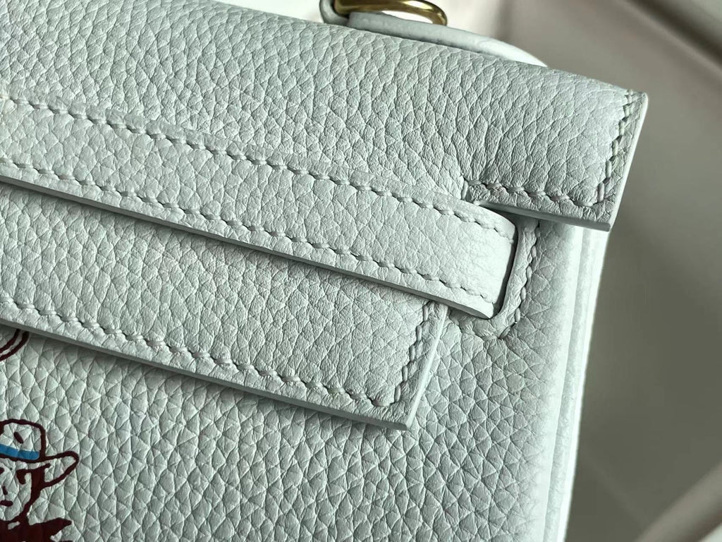 BIRKIN 25 BAG IN WHITE CALFSKIN WITH COLORFUL STICKER 228763